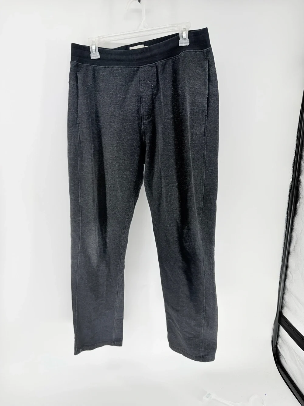 Men's Pact Black/Gray Knit Casual Lounge Pants - L